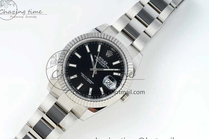 0128 Youthful DateJust 41 126334 NTF 1:1 Best Edition 904L Steel Black Stick Dial on Oyster Bracelet VR 2286
